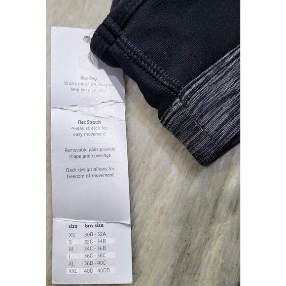 Ideology Small Mid Impact Sport Bra Black Gray RapiDry - Picture 4 of 10